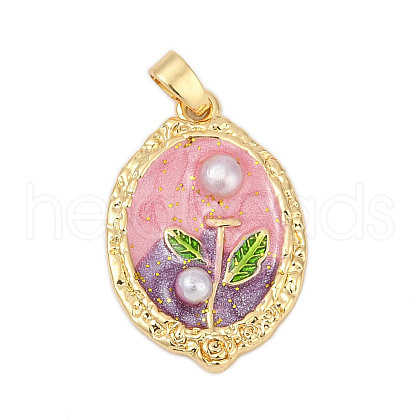Brass Enamel Pendants KK-U068-13A-05G-1