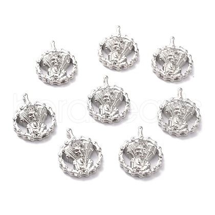 Brass Micro Pave Cubic Zirconia Pendants ZIRC-O044-13P-1