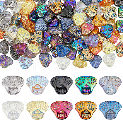 SUPERFINDINGS 100Pcs 10 Colors Electroplate Glass Beads Strands GLAA-FH0001-78-1