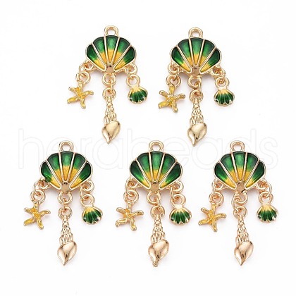Alloy Enamel Pendants X-ENAM-S126-118A-NR-1