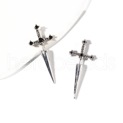 Alloy Rhinestone Stud Earrings for Women PW-WG6ED30-01-1