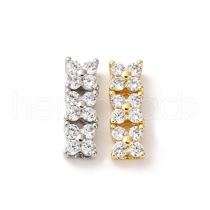 Eco-Friendly Brass Micro Pave Cubic Zirconia Rectangle Pendants ZIRC-M087-10-NR-1-1