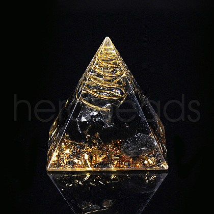 Orgonite Pyramid Resin Display Decorations G-PW0005-05G-1