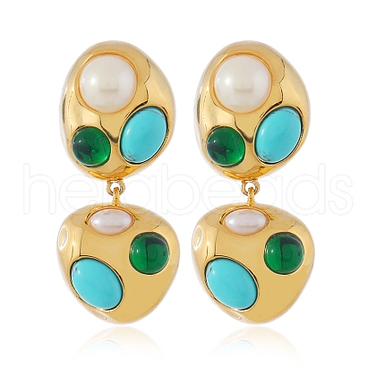 Alloy Dangle Stud Earrings UQ1707-5-1