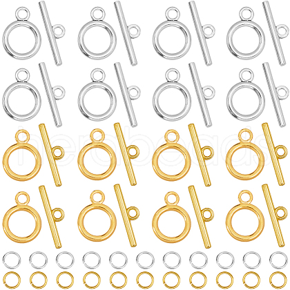 SOFPLATE 60Pcs 2 Colors Tibetan Style Alloy Toggle Clasps FIND-SP0001-24-1