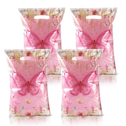 10Pcs Rectangle with Butterfly Pattern Paper Gift Bags CARB-TAC0002-04-1