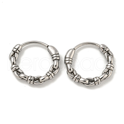 316 Surgical Stainless Steel Hoop Earrings EJEW-D096-19H-AS-1