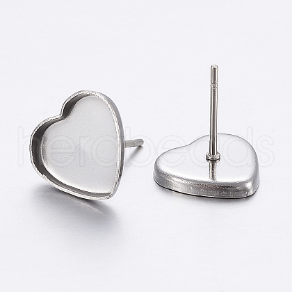 Tarnish Resistant 304 Stainless Steel Ear Stud Findings STAS-P198-21-1