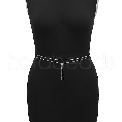 Alloy Double Layer Link Chain Tassel Belly Chains WG10755-13-1