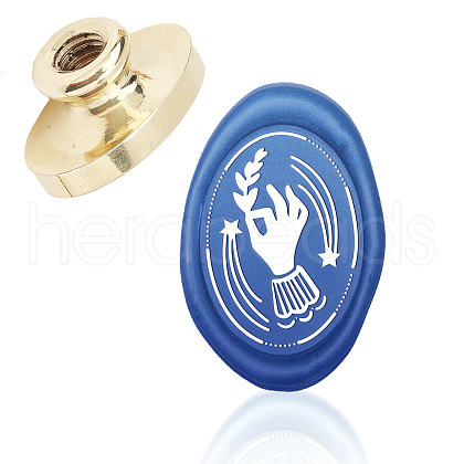 Wax Seal Brass Stamp Head AJEW-WH0213-021-1