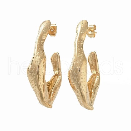 PVD Vacuum Plating 304 Stainless Steel Stud Earrings EJEW-D095-03G-1