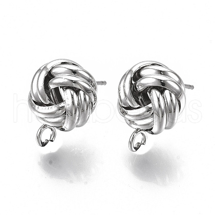 Iron Stud Earring Findings X-IFIN-T014-10P-NR-1