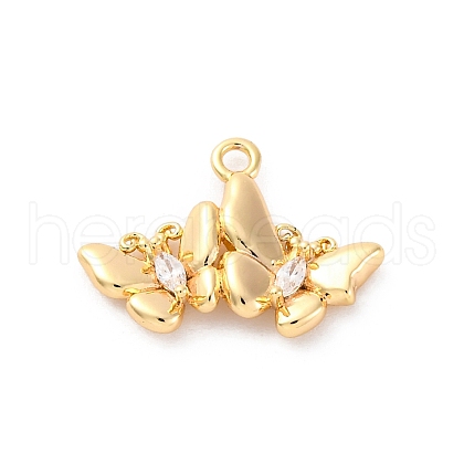 Brass Crystal Rhinestone Pendants KK-E793-04G-1