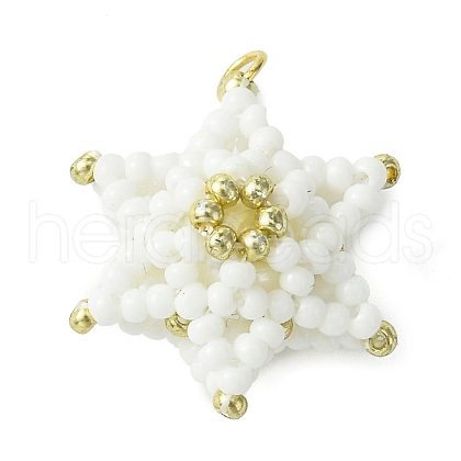 Seed Beads Beaded Charms PALLOY-MZ00286-03-1