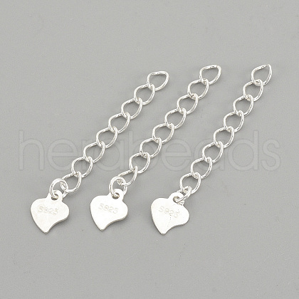 925 Sterling Silver Twisted Extender Chains STER-S002-32-1