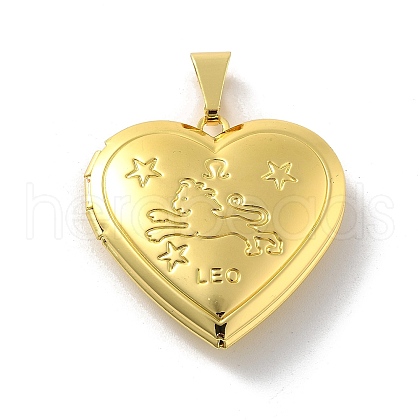 Brass Locket Pendants KK-C092-25G-03-1