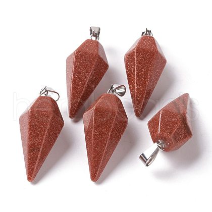 Faceted Cone Synthetic Goldstone Pendants G-I299-A02-1