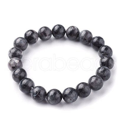 Natural Larvikite Beads Stretch Bracelets BJEW-F380-01-C14-1