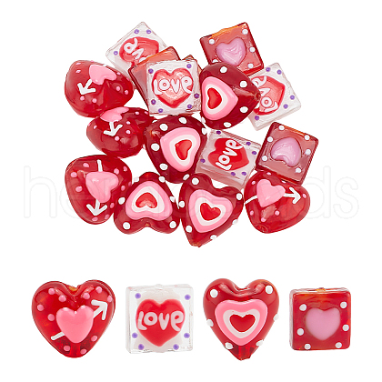 ARRICRAFT 16Pcs 4 Styles Handmade Lampwork Pendants LAMP-AR0001-36-1