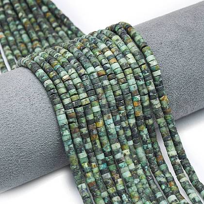 Natural African Turquoise(Jasper) Beads Strands G-P575-B20-4x2mm-1