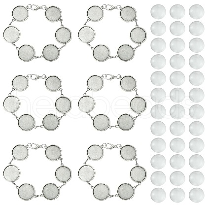 DIY Blank Dome Alloy Link Chain Bracelet Making Kit BJEW-DC00001-1