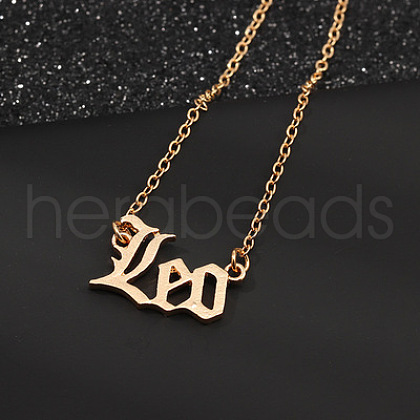Twelve Constellations Stainless Steel Pendant Necklaces WG80545-01-1