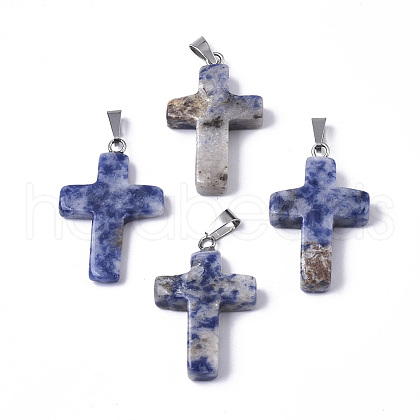 Natural Blue Spot Jasper Pendants G-J354-05A-1