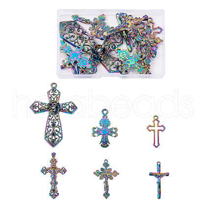 12Pcs 6 Styles Plated Alloy Pendants FIND-TA0001-44-1