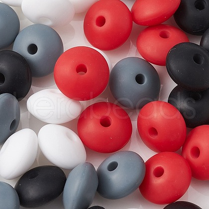 20Pcs 4 Colors Food Grade Eco-Friendly Silicone Focal Beads SIL-YW0001-12B-1