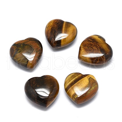 Mother's Day Gifts Natural Tiger Eye Heart Love Stone G-H268-F03-1