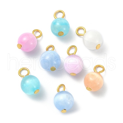 Natural Selenite Dyed Round Charms PALLOY-JF02119-1