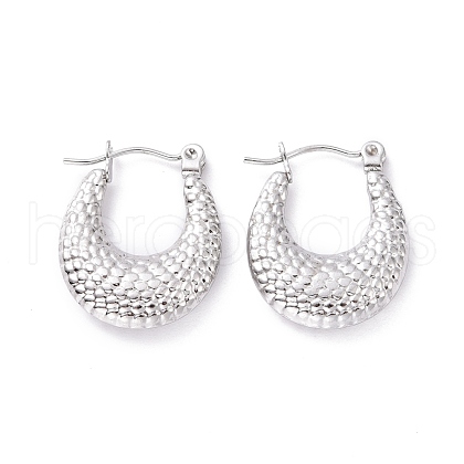 304 Stainless Steel Chunky Crescent Moon Hoop Earrings for Women EJEW-G293-24P-1