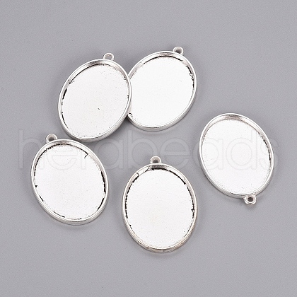 Alloy Pendant Cabochon Settings PALLOY-A19948-AS-LF-1