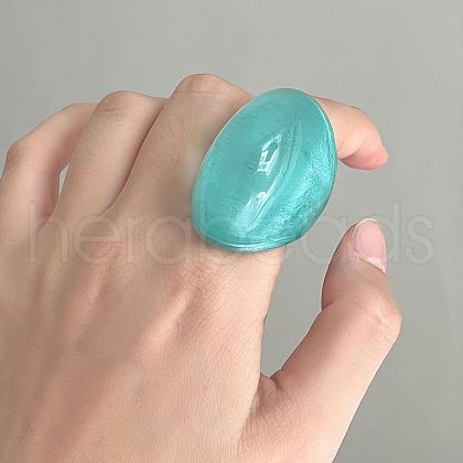 Oval Transparent Resin Finger Rings FS-WG7A84E-04-1