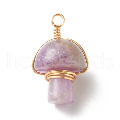 Natural Amethyst Pendants PALLOY-JF01134-05-1