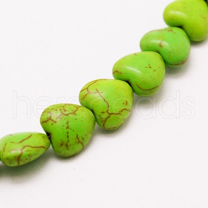 Heart Synthetic Turquoise Beads Strands TURQ-I019-12mm-05-1