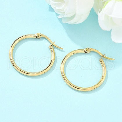 Ion Plating(IP) 304 Stainless Steel Hoop Earrings X-EJEW-N0016-11G-C-1
