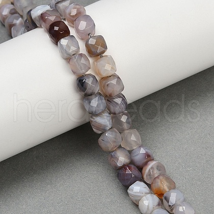 Natural Botswana Agate Beads Strands G-H078-C37-6mm-1