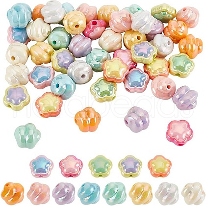 ARRICRAFT 52Pcs 13 Styles UV Plating Acrylic Beads OACR-AR0001-26-1