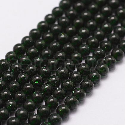 Green Goldstone Beads Strands G-N0200-01B-3mm-1