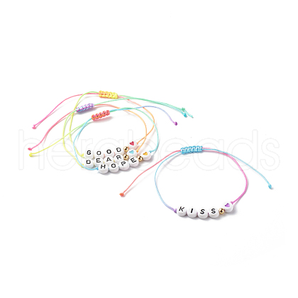 Adjustable Nylon Thread Cord Braided Beaded Bracelets BJEW-JB06402-1