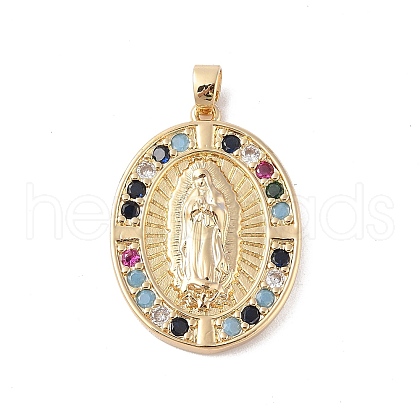Brass Cubic Zirconia Pendants KK-Z050-24G-02-1
