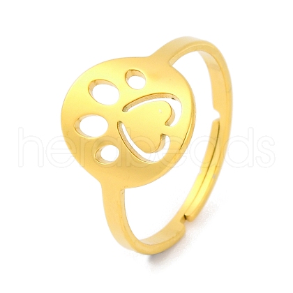 Animal 201 Stainless Steel Adjustable Rings for Women RJEW-D082-05E-1
