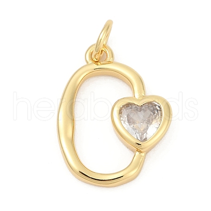 Brass Pave Cubic Zirconia Pendants KK-U062-46G-01-1