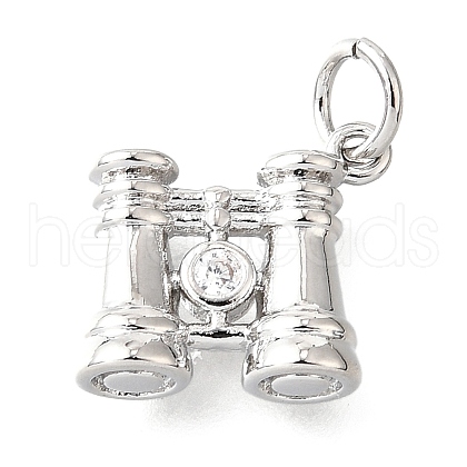 Brass Micro Pave Cubic Zirconia Pendants KK-V007-37P-1