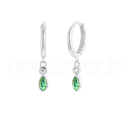 S925 Sterling Silver Teardrop Hoop Earrings HY5244-4-1