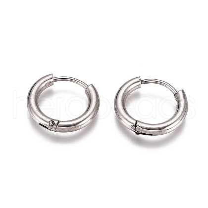304 Stainless Steel Huggie Hoop Earrings EJEW-G272-01-10mm-P-1