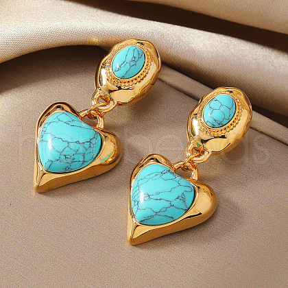 Alloy Dangle Stud Earrings UQ1707-4-1