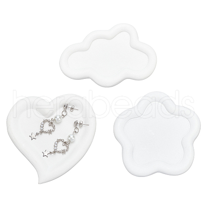 3Pcs 3 Style Resin Jewelry Storage Plate AJEW-FG0002-42-1