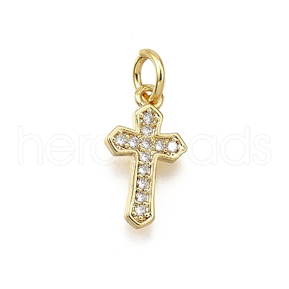 Brass Micro Pave Cubic Zirconia Pendants KK-Z100-39G-04-1